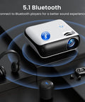 Native 1080P Bluetooth Projector With Built In Speaker For Smartphone HDMI Fire Stick And PS5 Perfect For Kick Back Indoor