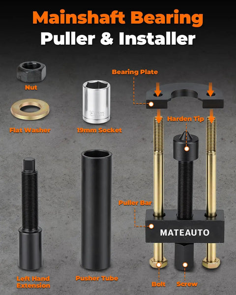 Harley Big Twin Transmission Mainshaft Inner Bearing Race Tool Puller And Installer Kit parts diagram for 5 and 6 speed