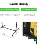 Heavy Duty Archery Target Stand With Adjustable Height 34x32 inch steel frame with L-shaped stabilizer for stability