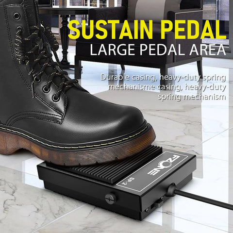 Compact All Metal Sustain Pedal For Keyboards Digital Pianos Synthesizers Tone Modules And Drum Machines With Quarter Inch Jack under boot