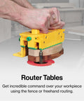 Person using Grr-Ripper GR-100 3D Table Saw Pushblock With Kickback-Proof High-Friction No-Slip Grip on a router table