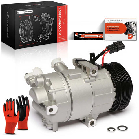 Heavy Duty AC Compressor Assembly With Clutch For Kia Forte 2022 2023 2024 2.0L L4 Engine Cooling System Replacement with accessories.