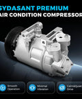 Top Grade AC Compressor Replacement For Nissan Altima And Rogue 2.5L Models 2007 To 2020 Vcs 14Ec Style close-up view with smooth finish.