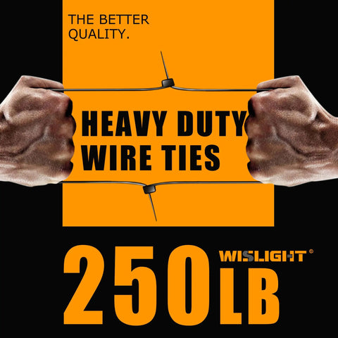 Ultra Heavy Duty Black Zip Ties 12 Inch Long 250 Pound Tensile Strength 250 Piece Kit, strong hands gripping wire ties.