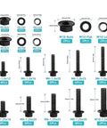 280 Piece Metric Flange Hex Bolt Kit With Nuts And Washers For Furniture DIY Projects arranged by size and type