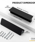 Dimensions and screws of 10 Pack 3 Inch Matte Black Kitchen Cabinet Handles And Drawer Pulls For Cabinets And Furniture Modern Finger Edge Pulls For Kitchen Bathroom Dresser And Wardrobe Durable Cabinet Hardware Screws Included For Easy Installation.