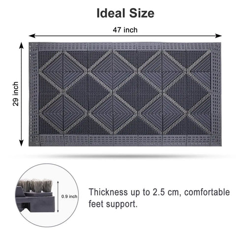 Heavy Duty Outdoor Rubber Doormat With Interlocking Tiles Waterproof And Easy Clean DIY Assembly 47 Inch By 29 Inch