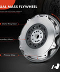 Premium Dual Mass Flywheel Replacement For Ford Mustang 2011 2012 2013 2014 V6 3.7L Engine showing primary mass, secondary mass, starter ring gear.