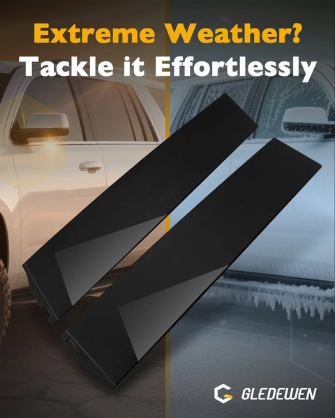 Pillar trim molding strips, black exterior automotive B-pillar trim; two pieces shown