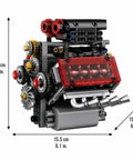 Mechanical V8 Engine Model Kit With Transparent Display 478 Pieces Realistic Piston And Crankshaft Motion Totally Hands On STEM Project Collectible Desk Decor, 15.5 cm view