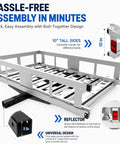 Beast Mode 1300Lbs Hitch Cargo Carrier With Ramp For Trucks And SUVs, 50 By 30 By 10 Inches showing assembly details