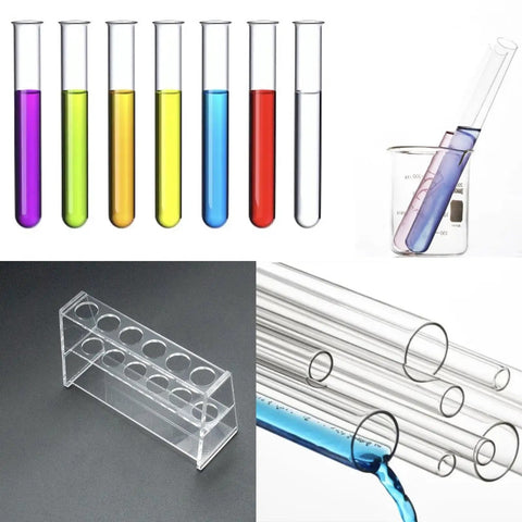 Clear Acrylic Test Tube Holder Rack For 25ml Centrifuge Tubes Six Wells Holds 13 to 20mm Tubes Securely and colorful test tubes