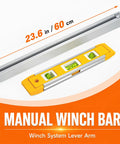 Chainsaw Mill Winch Kit With Lever Arm Anchor System showing manual winch bar and lever, 23.6 inch size