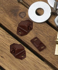20 Pack Plastic Ball Catch Latches for Cabinets and Cupboards on table with screws and washers