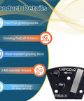 Three Piece Trapezoidal Diamond Grinding Discs Set, Two By One Quarter PCD Bar, Counterclockwise Diamond Shoes product details