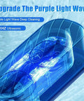 Makes Quick Work Of Hard Grime With This 45 Khz Professional Ultrasonic Jewelry Cleaner featuring purple light wave technology.