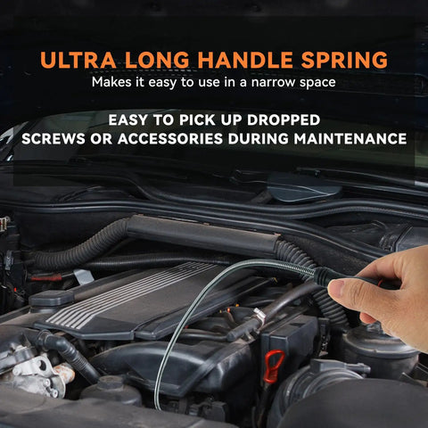 Flexible 24 Inch Magnetic Pickup Tool With Bendable Head And Magnetic Parts Tray 5 Lb Pull Ideal For Reaching Hard To Reach Drains Cars Keys Nuts Bolts And Other Metal Objects