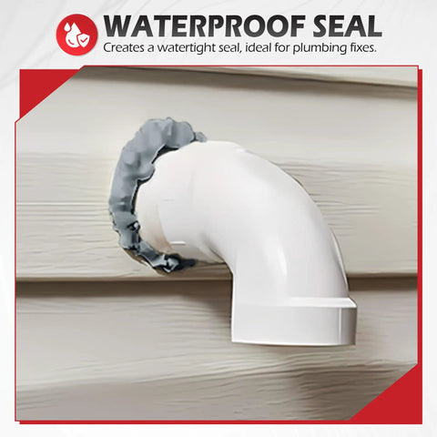 Moldable Silicone Putty Duct Sealant For Waterproof Gaps Non Hardening Multi Purpose Gap Filler For Metal Glass Wood Ceramic And Crafts Heat Resistant And Waterproof 1.5 Ft By 1 In Gray Pre Cut Strips sealing a pipe.