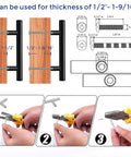 Six Pack 6 Inch Cabinet Pulls Sleek Matte Black Stainless Steel Kitchen Cupboard Handles Center To Center 3.75 Inch Spacing Durable Modern Hardware For Cabinets installation guide and dimensions
