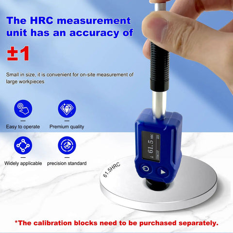 Leeb Hardness Tester Pen Type Portable Metal Hardness Tester 7 In 1 HL HV HB HRC HRB HRA HS With Durable ABS Housing And Tungsten Carbide Tip Easy One Hand Operation For Metal Parts on metal block