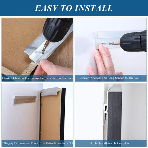 Easy installation guide for 12 Pack French Cleat Wall Mount Brackets With Z Bar Supports And Silicone Dots Heavy Duty Killer Grip Picture Hanger Kit For Headboard Mirror Whiteboard No Sweat Setup 12 Inch.