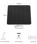 All In One Outdoor 5W Solar Panel Charger For Ring Stick Up Cam Pro Battery And Spotlight Cam Plus Wyze Battery Pro front view