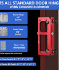 Pro Grade Aluminum Door Hinge Jig Kit For Router Use Adjustable Mortise Template installed on door, fits 2.5 to 5 inch hinges