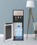 Bottom Loading Water Dispenser With Three Water Modes Hot Cold And Room Temperature with open door showcasing water bottle
