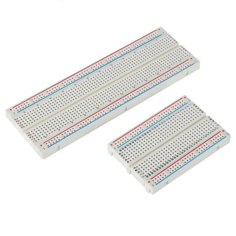 Six Color 170-Point Mini Breadboard Set With Six Boards Plus 400-Point And 830-Point Solderless Breadboards, top view