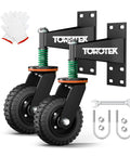 Smooth Operator 6 Inch Rubber Gate Wheels Rock Solid Heavy Duty Workhorse For Metal Wood Fence Gates 500 Pound Capacity 360 Degree Swivel Caster Pair With No Hassle Tool Kit with gloves and installation parts