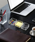 Magnetic 3in1 Acrylic Sticky Note Holder Dispenser Dope Desktop Organizer for 3x3 Post It Notes and Memo Pads on desk