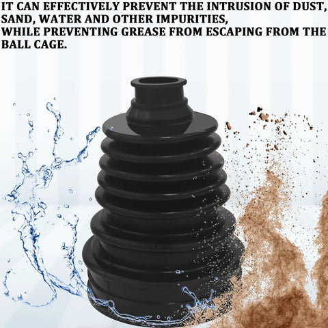 Black Durable Silicone CV Boot Repair Kit for Front Axle with Waterproof Boot Set and Stainless Steel Clamps