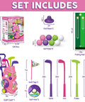 Toddler Golf Set With Putting Mat For Ages 3 To 5 4 Clubs 8 Balls 2 Practice Holes Indoor Outdoor Play Kid Friendly Portable