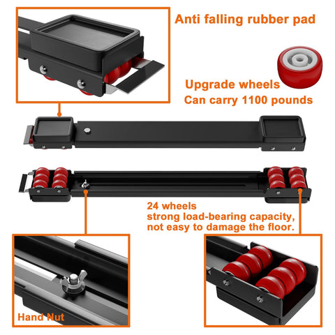 Heavy Duty Appliance Rollers Extendable from 20 to 32 Inches for Easy Move of Washing Machines Dryers Refrigerators