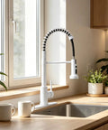 GICASA Kitchen Faucet - Pull Down Sprayer,High arc Commercial Stainless Steel Kitchen Sink Faucet White with modern design.