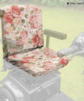 Cool Rose Flower Patchwork Seat Cover For Electric Wheelchair Or Mobility Scooter, durable polyester cover shown on a seat.
