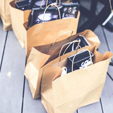 Kraft Paper Gift Bags With Handles 120 Pack Assorted Sizes Small Medium Large For Weddings Birthdays Parties And Retail