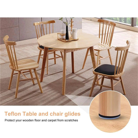 Heavy Duty Furniture Glides 80 Pack Smooth Cruise Leg Pads With Tapered Nail Feet Universal Floor Protectors For Hardwood Tables Sofas And Recliners Quick Install Scratch Guard Movers on wooden table chairs.