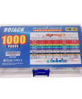BOJACK 1000-piece carbon-film resistor kit, 25 values, 1/4W resistors in a box