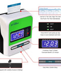 No Sweat Real Deal Employee Thermal Time Clock For Small Business Automatic Punch Terminal with oversized LCD and time card.