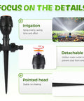 360 Degree Rotating Lawn Sprinkler For Your Yard And Garden Irrigation, dual jets, pointed head, detachable design, even spray