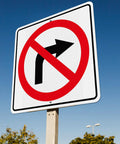 Large No Right Turn Sign 18 x 18 Inches High Visibility Reflective Aluminum Engineered Grade Safety Sign For Night Driving And Daytime Traffic In Streets Parking Lots And Work Zones mounted on post