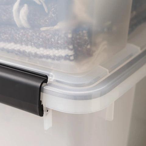Heavy Duty 47 Quart Plastic Storage Bin Sets With Secure Snap Lids Rock Solid Weatherproof Totes For Kitchen Pantry Closet Organization Airtight Seals Keep Your Stash Bone Dry In This Real Deal 6 Pack Haul