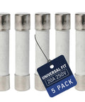 5-pack of 20 Amp Microwave Fuse 250V Slow Blow Replacement Universal Time Delay Safety Fuse Fits Whirlpool Kenmore LG Samsung Amana KitchenAid