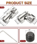 Beefy Four Piece 5mm To 5mm Universal Joint Shaft Couplings with screws and wrench for RC cars, boats, model drives, and drive shafts.
