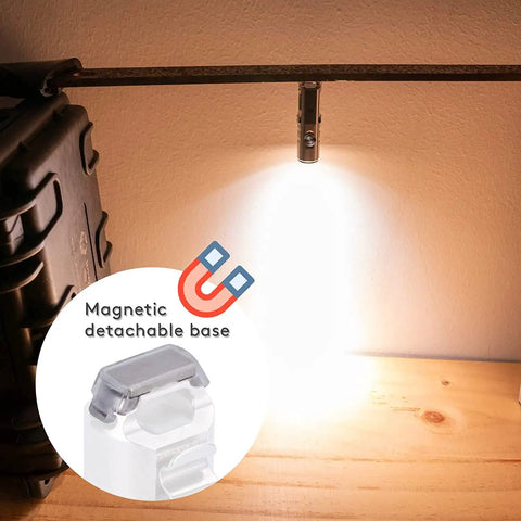 650 Lumens USB Rechargeable Keychain Flashlight Ultra Bright Mini EDC Light illuminating with magnetic detachable base