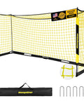 12x6 Ft Portable Soccer Goal For Backyard Use Fast Setup Collapsible Metal Base Rust Proof Frame includes carry bag, stakes, and ball.