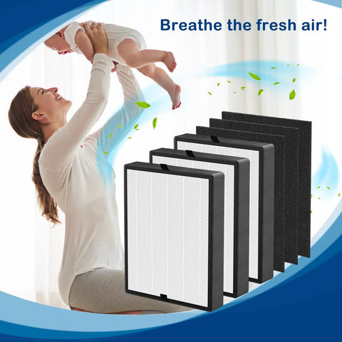 True HEPA Replacement Filter Set For BreatheSmart Flex And Air Purifier Including 3 H13 HEPA Filters With 3 Carbon Pre Filters Part B4
