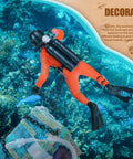 Action Aquarium Bubbler Treasure Chest Decor With Moving Diver For Fish Tanks Air Driven Scuba Ornament And Aerating Accessory