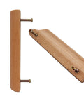 Solid Wood Cabinet Handles 5 Inch, 4 Pack Drawer And Wardrobe Pulls For Furniture And Cabinetry, angle view with screws.